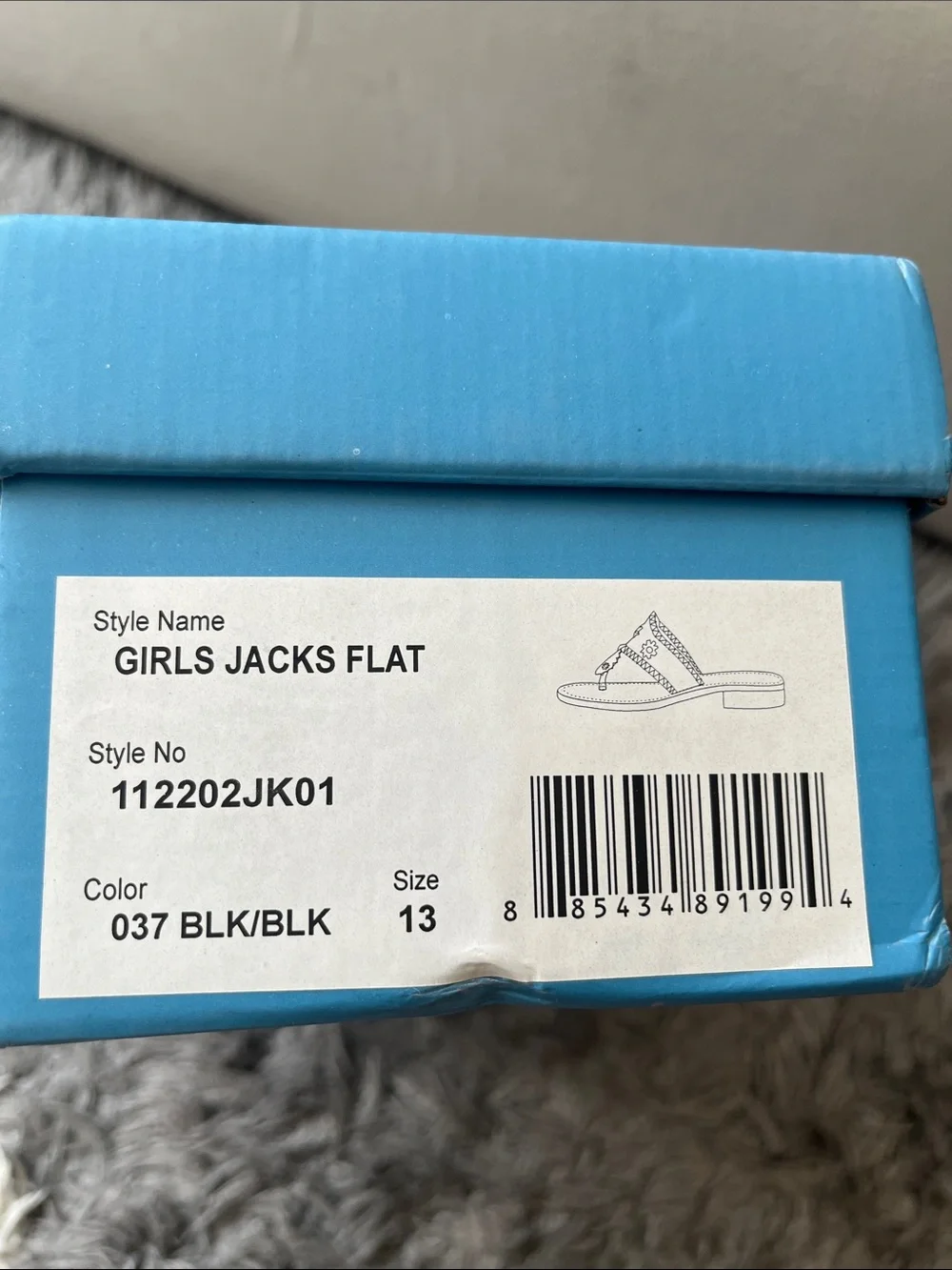 Jack Rogers sandals. Black. Girls size 13. New in box.